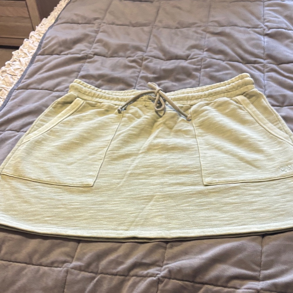 Madewell Light Sage Drawstring Pocket Mini Skirt
